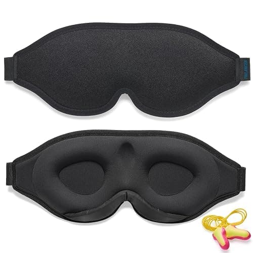 2025 Innovative Sleep Mask for Men and Women, Trilancer 3D 100% Light Blocking Design, Comfortable Eye mask, Blackout Blindfold for Sleeping, Nap, Meditation, Travel, with Earplugs (Black) - Image 1