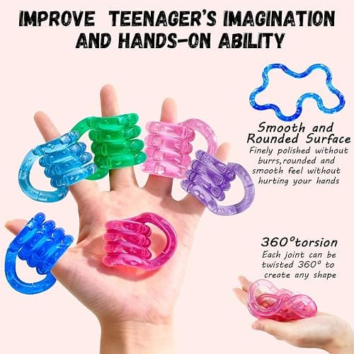 Eralivmart 6 Piece Twisty Fidget Toy Set Sensory Stress Relief for Adults | Bulk Sensory Fidget Toys,Relieve Stres,Anxiety Relaxation,Decompression Multicolor Gift Portable Quiet Toys thumbnail 4