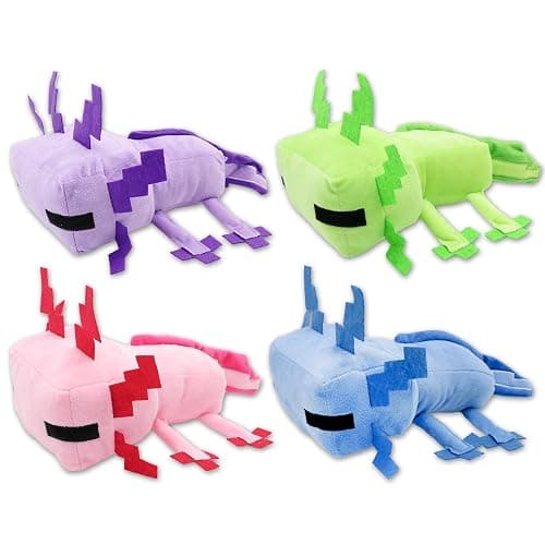 XSLWAN Blue Axolot Plush、Green Axolot Plush、 Pink Axolot Plush and Purple Axolot Plush Plush Stuffed Toy Soft Throw Pillow Kids Birthday Gift for Holidays, Birthdays（4PCS thumbnail 8