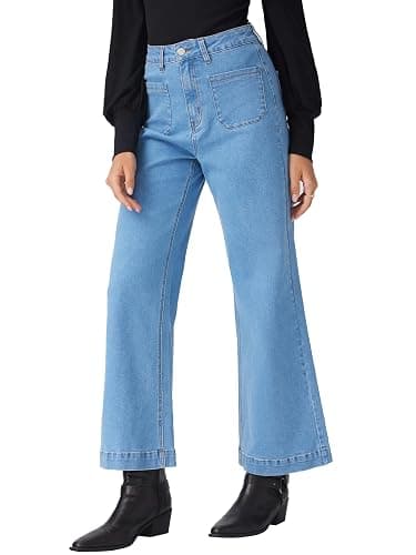 CIDER Womens Wide Leg Jeans High Waisted Stretchy Denim Flared Pants with Pockets thumbnail 2