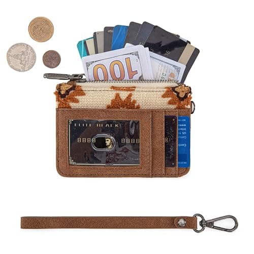 Wrangler Aztec Wallet Card Holder Small Keychain Wallets Women Slim Wristlet Wallets Card Cases & Money Organizers Ladies Female Coin Purse with ID Window thumbnail 4