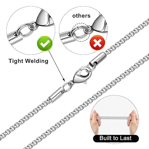 Yooblue 2/3 Pcs Cross Necklace for Men, Silver Black Gold Cross Chain Necklace, Stainless Steel Cross Pendant Jewelry Gifts for Men 16-30 Inches thumbnail 5