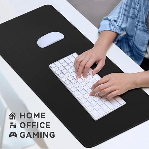 TLZA Gaming Mouse Pad Big Mousepad with Non-Slip Rubber Base, 31.5 x 11.8 in XL Large Computer Mat for Gaming Home Office, Long Keyboard Pad Black Mouse Mat for Computer with Stitched Edges, Black thumbnail 6