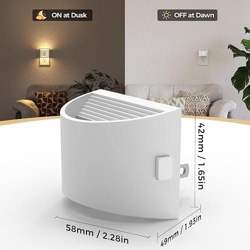 DORESshop LED Night Light[2 Pack], Night Lights Plug into Wall, 3 Level Brightness Adjustable Plug in Night Light, Dusk to Dawn Sensor Nightlights for Adults,Bedroom,Bathroom,Hallway, 3000K Warm White thumbnail 5