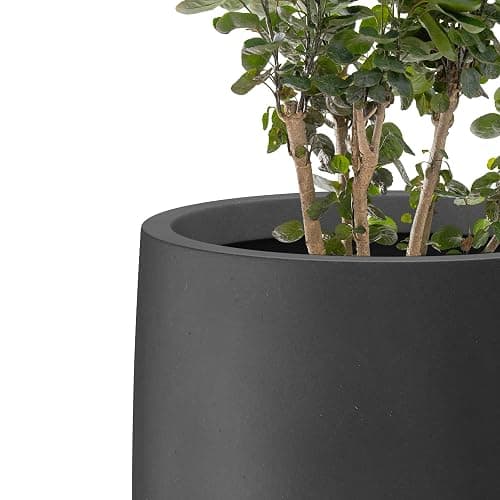 Kante 21.7" H Burnished Black Tall Planter, Large Outdoor Indoor Decorative Pot with Drainage Hole and Rubber Plug, Modern Round Taper Style for Home and Patio thumbnail 7