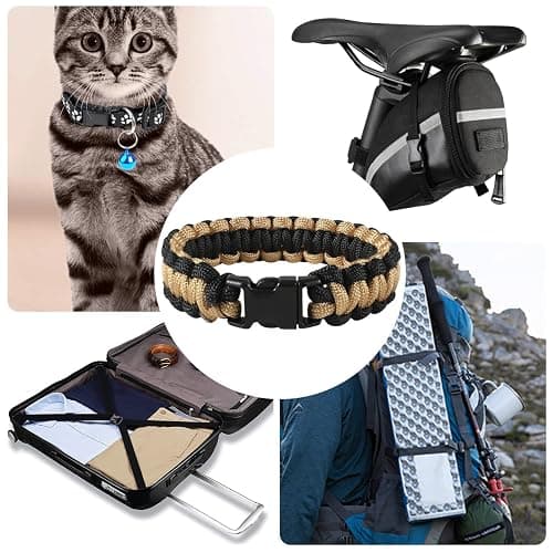 CooBigo 150 Pack Assorted Curved 3/8" Paracord Buckles, Paracord Bracelet Buckles, Plastic Side Release Clips for Parachute 550 Cord Bracelets Clasps Dog Collar Straps Clasp DIY Craft Accessories thumbnail 5