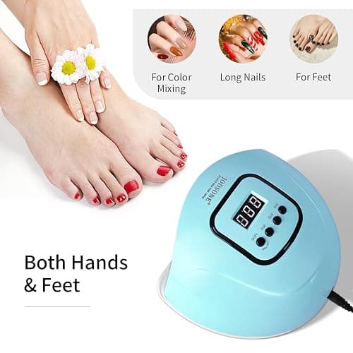JODSONE U V LED Nail Lamp Blue Gel Polish Nail Dryer with Smart Auto Sensor 4 Timing Modes Fast Curing for Home DIY thumbnail 6