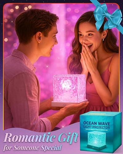 Rechargeable Shower Mood Light Cube, Ocean Wave Projector Lamp Cordless | 16 Colors, No Wiring, Waterproof, Remote & Touch Control, Spa-Like Shower Lamp for Bathroom, Bathtub, Bedroom, Relaxing thumbnail 6