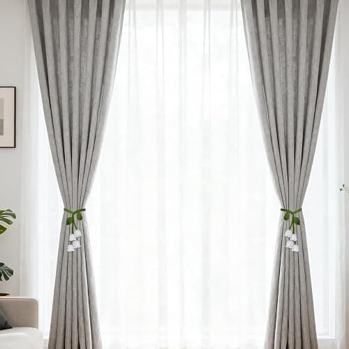 OCIOLI 2 Pack Boho Handmade Flower Curtain Tiebacks Curtain Holdbacks - No Drill Rope Curtain Holder, Drapery Holdback Decorative Pull Backs for Nursery & Bedroom Decor (2, Lily of The Valley) thumbnail 2