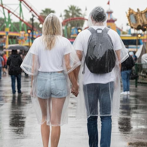 APEXUP Disposable Rain Ponchos for Adults, 5PK/10PK/50PK Emergency Rain Poncho for Camping Hiking Travelling thumbnail 3