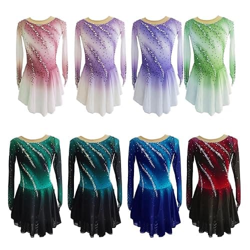 LIUHUO Figure Skating Dress Girl's Long Sleeves Handmade Customized Competition Performation thumbnail 5