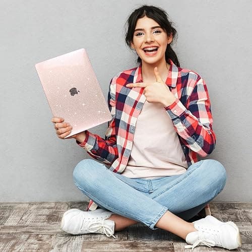Teryeefi for MacBook Air 13 inch Case 2021 2020 2019 2018 Release A2337 M1 A2179 A1932, Sparkly Hard Shell Case Cover Compatible with MacBook Air 13 inch Retian Touch ID, Glitter Cherry Blossom Pink thumbnail 6