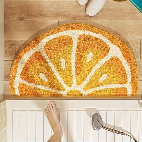 Ankah Fruit Bath Mats Cute Bathroom Rugs, Particularly Absorbent, Very Soft, and Dry Fast That Fits for Kid's Room, Bathroom or Other Room, 17.7" x 31.5", Orange thumbnail 4