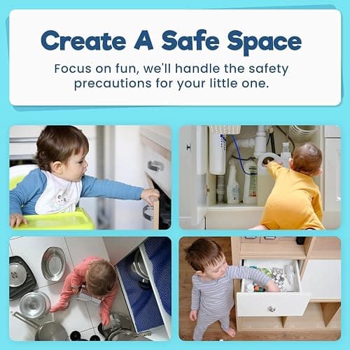 Upgraded Invisible Baby Proofing Cabinet Latch Locks (10 Pack) - No Drilling or Tools Required for Installation, Works with Most Cabinets and Drawers, Works with Countertop Overhangs, Highly Secure thumbnail 7