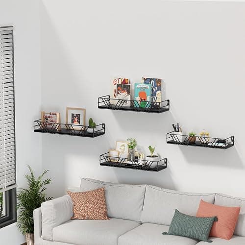 Amaoot Floating Shelves for Wall Set of 4, Wall Shelf Wood Floating Shelf | Different Sizes Mounted Wall Shelves for Living Room,Bedroom, Bathroom, Kitchen, Farmhouse Decor, Office thumbnail 2