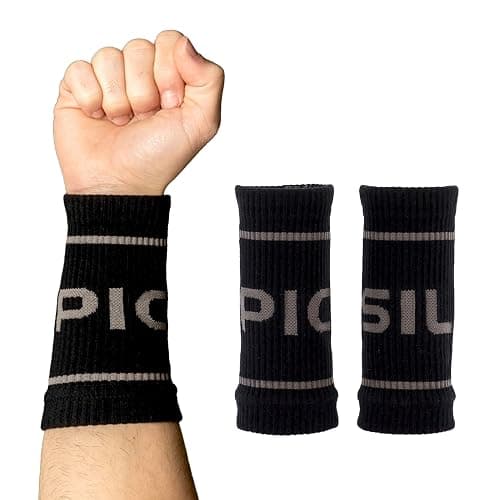 PICSIL - Cotton Sports Wristbands | Absorbent and Breathable | Ideal for Gym, Cross Training, Running and Tennis | Use with Grips | Unisex Design | - Image 1