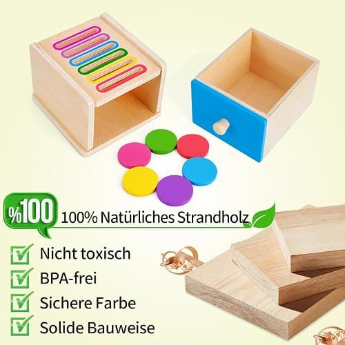 FCSONU Kinder Montessori Spielzeug ab 1 2 3 Jahre Jungen Mädchen, Holzspielzeug ab 1 Jahr, Farbe Sortierspiel Steckspiel Kinderspielzeug ab 2, Ostern Kindertag Geburtstag Geschenk für Baby Weihnachten thumbnail 8