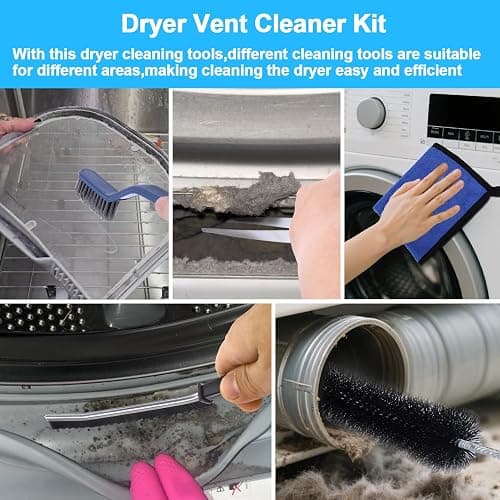 XANGNIER 5 Pack Dryer Vent Cleaner Kit,Flexible Dryer Lint Brush Vent Cleaner,Dryer Lint Trap Cleaning Tool,Laundry Room Essentials Lint Remover Accessories,Household Cleaning Tools thumbnail 4