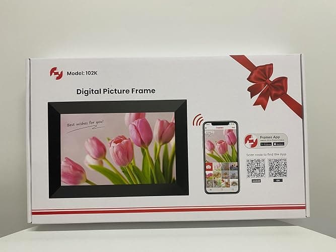 BIGASUO Digital Picture Frame, 10.1" Frameo Digital Frame WiFi with 32GB Memory, 1280x800 IPS Touch Screen, Send Photos/Videos from Your Phone Anywhere, Photo Gifts for Parents and Grandparents thumbnail 10