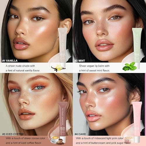 4 PCS Lip Glossy Butter Balm Set,Instant Moisture and Hydration Lip Gloss,Long-lasting Hydrating Non-Sticky Lip Balm,Soften Dry Lips and Lip Care thumbnail 4