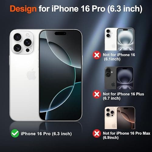 SUPFINE Magnetic for iPhone 16 Pro Case (Compatible with MagSafe) (Military Grade Drop Protection) Slim Translucent Matte Shockproof with Anti-Fingerprint Phone Case, Blue Green thumbnail 2