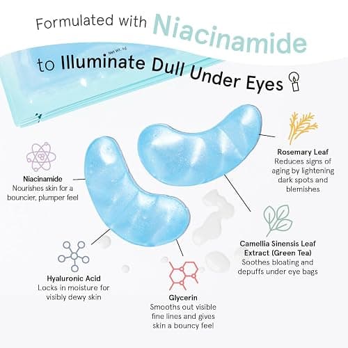 grace & stella Award Winning Under Eye Mask (Blue, 6 Pairs) Reduce Dark Circles, Puffy Eyes, Undereye Bags, Wrinkles, Gel Under Eye Patches, Nurse Gifts, Vegan Cruelty-Free Self Care thumbnail 4