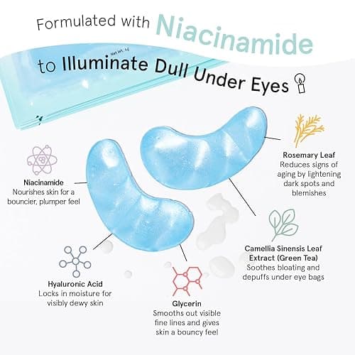 grace & stella Award Winning Under Eye Mask Reduce Dark Circles, Puffy Eyes, Undereye Bags, Wrinkles, Gel Under Eye Patches, Birthday Gifts for Women - Vegan Cruelty-Free Self Care (48 Pairs, Blue) thumbnail 5