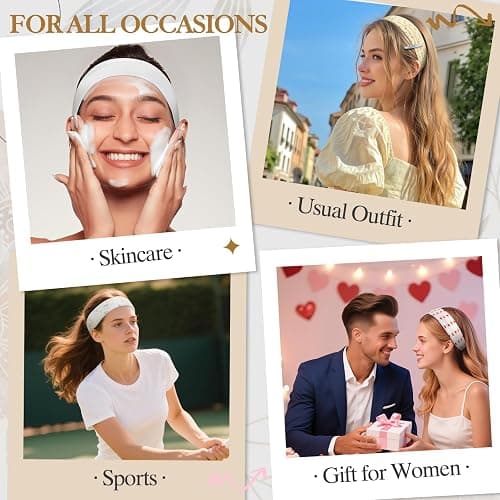 Gift for Women 8pcs Fashion Headband: Headbands for Women Girls Birthday Gift Stocking Stuffers Soft Fabric Hairbands Hair Styling Accessories Valentines Day Gifts for Her Woman Teen Girls Wife Sister thumbnail 6