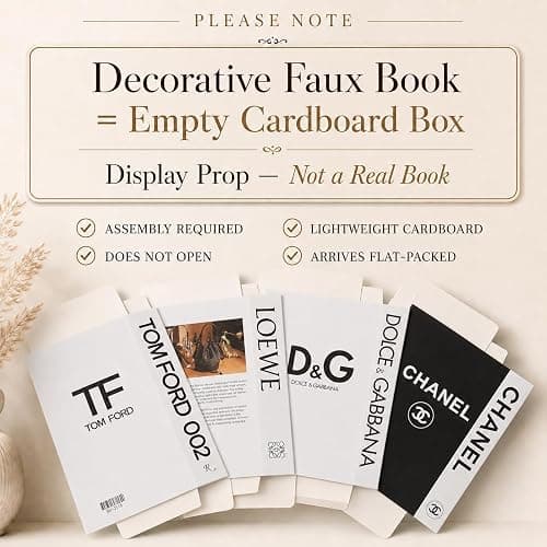 PROBENEX 4 Pcs Decorative Books | Faux White Coffee Table & Shelf Decor | Bright Scandinavian Look for Living Room, Office and Entryway - Not Real, Tool-Free 2-Min Setup thumbnail 3