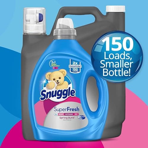 Snuggle Liquid Fabric Softener, SuperFresh Spring Burst, Eliminates Tough Odors, 2X Concentrated, 150 Loads (size may vary) thumbnail 5
