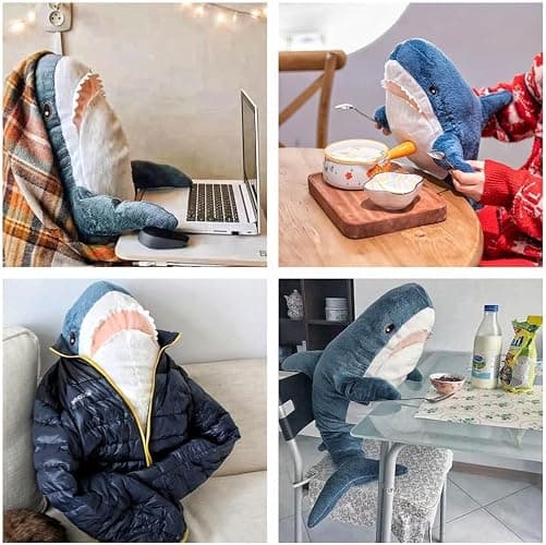 XIAOHONG 39 inch Giant Shark Stuffed Animal,Soft Shark Cushion Pillow Shark Plush Pillows,Chubby Stuffed Shark Toy Kid's Room Décor,Perfect Stress Relief for Women thumbnail 5