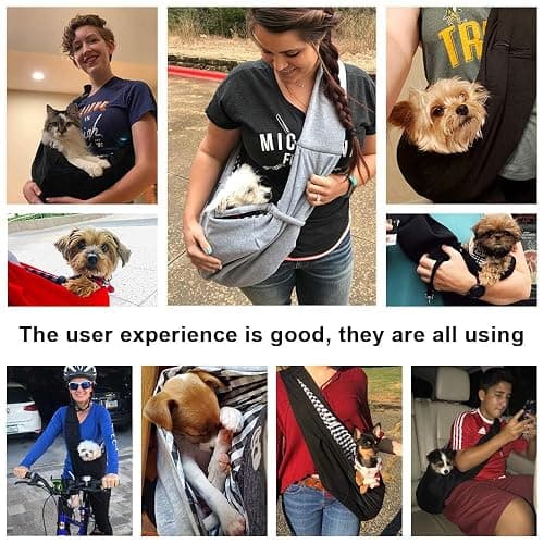 TOMKAS Dog Sling Carrier for Small Dogs Puppy Carrier for Small Dogs (Rose red, Adjustable Strap for 3-10 lbs & Zipper Pocket) thumbnail 8