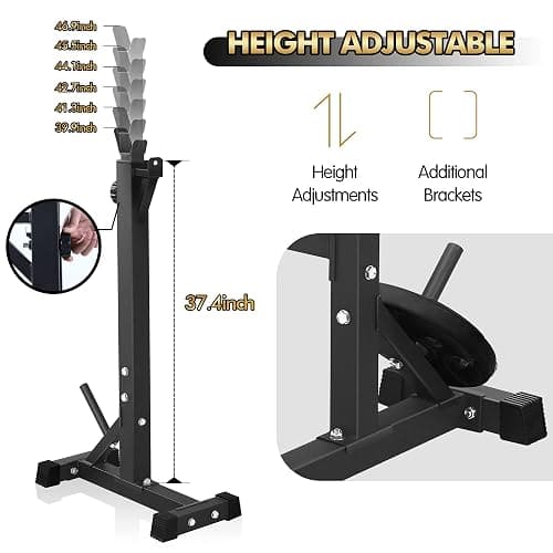 Bench Press, CANPA Olympic Weight Bench with Squat Rack Workout Bench Adjustable Barbell Rack Stand Strength Training Home Gym Multi-Function thumbnail 7