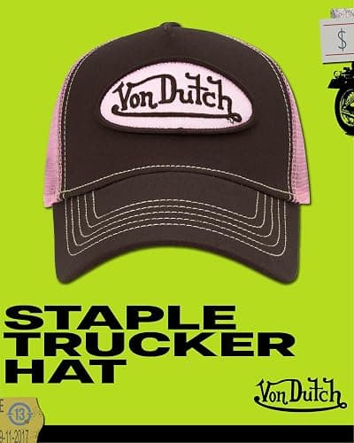 Von Dutch Unisex Trucker Hat - Curved Bill Mesh Back Retro Classic Adjustable Snapback Baseball Cap for Men and Women thumbnail 2