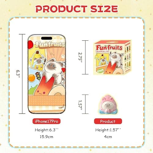 UNICOBOX Cat PAI Fun Fruits Series Blind Box Figures Desk Decor Single Box | Cat Collectible Toys, Mini Resin Figurines, Kawaii Room Display, Random Design Figurines, Fruits Cat Holiday Birthday Gifts thumbnail 3