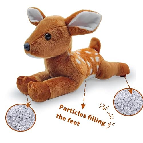 Hideekoog Deer Stuffed Animal for Kids,12 inch Fawn Realistic Animal Plush Toy Lying Down Posture Animals,Plush Deer for Boys Girls Adult Birthday Hug Teaching(L-Deer) thumbnail 4