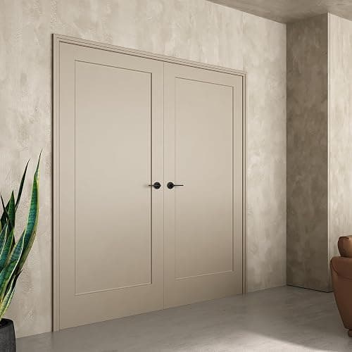 JUBEST 30"x80" 1-Panel Shaker Style White Primed Hollow Core Interior Molded Door Slab, Pre-Assembled Interior Door for Pantry, Laundry, Closet as Prehung, Bypass, Pocket Door, NOT Included Hardware thumbnail 7