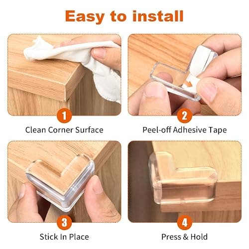 12 Pack Corner Protector Baby Corner Guards Table Corner Protectors Furniture Corners & Edges Safety Bumpers Corner Covers Baby Safety for Sharp Edges thumbnail 7