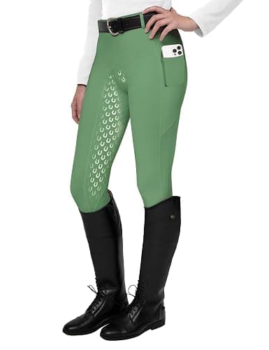 FitsT4 Sports Women's Full Seat Riding Tights Active Silicon Grip Horse Riding Tights Equestrian Breeches - Image 1