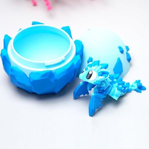 LUYUCUBE Colourful 3D Printed Dragon Egg,Little Dragon Inside Egg,Flexible Realistic Articulated Animal Fidget Toys,Mystery Figurines Gifts,Executive Desk Décor and Festival Collectible (Diamond) thumbnail 6