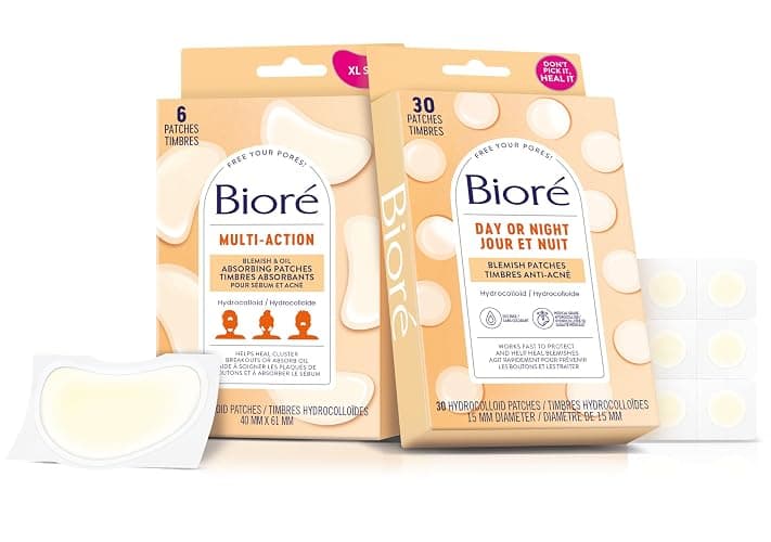 Bioré Multi Action Blemish & Oil Absorbing Acne Patches | Hydrocolloid Patch for Oily Skin, Large Patches, 6Ct thumbnail 10