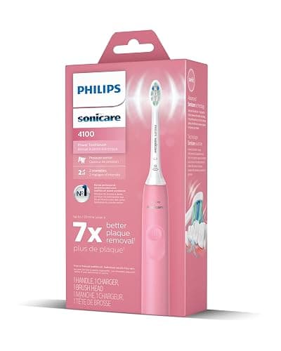 Philips Sonicare 4100 Rechargeable Electric Toothbrush, with Pressure Sensor, 2 Intensity Settings, SmarTimer and QuadPacer, 14-Day Battery Life, Deep Pink, Model HX3681/26 thumbnail 16