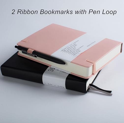 Thick Bullet Notebook with 366 Numbered Pages, A5 Dotted Journal for Writing with 100GSM Dot Grid Paper, Hardcover Leather Notebooks for Women Men School Note Taking Work Diary, 5.7"x8.3" Bungandy thumbnail 5