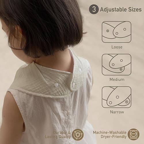 CIVARUA KIDS Muslin Baby Bibs 8 Pack, Baby Bandana Drool Bib for Drooling and Teething, Cotton Soft Absorbent for Girls Boys thumbnail 5