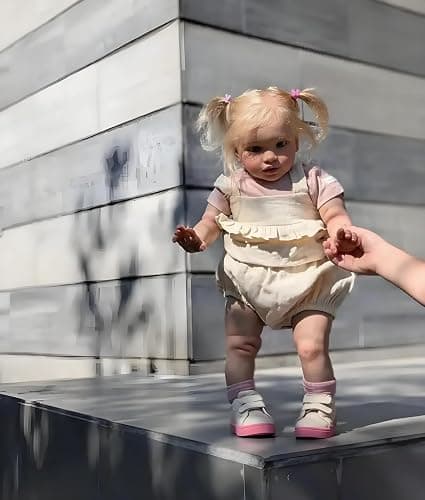 RXDOLL Big Size Reborn Toddler Dolls 26 Inch Reborn Doll Realistic Girl that Look Real Life Baby Dolls Soft Cloth Body Weighted Handmade Doll Blond Hair Kids Birthday Xmas Gifts thumbnail 3