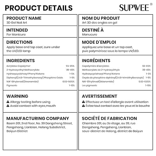 SUPWEE 3D Nail Art Gel Clear and White Solid Builder Gel for Nails | Non-Stick Hand 3d Sculpting Gel for Nail Art Molding Gel with Dual Form for Carving Pattern Decoration Nail Art Home Manicure thumbnail 9