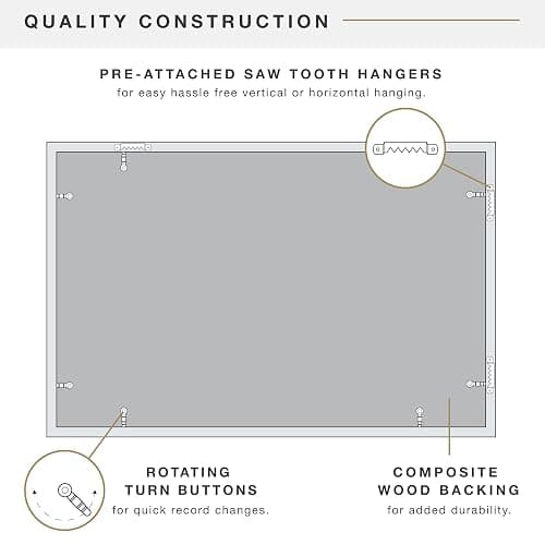MCS Double Matte Record Album Frame, 16.5x25 Record Frame, Black for LP Vinyl Record & Jacket Display (1-Pack) thumbnail 7