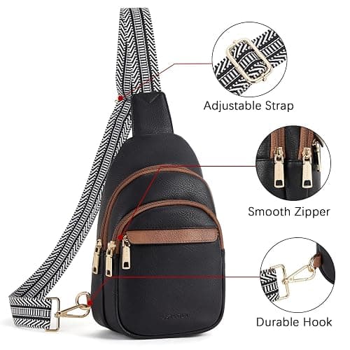BOSTANTEN Small Sling Bag for Women Leather Crossbody Bags Fanny Pack Chest Bag for Travel thumbnail 6