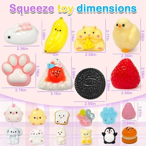 20Pcs Taba Squishy Toys Kit, Cute Fidget Toys Squeeze Toys Stress Relief Sensory Party Favors, Birthday Gifts Toys for Kids 3-6-8-10 thumbnail 2