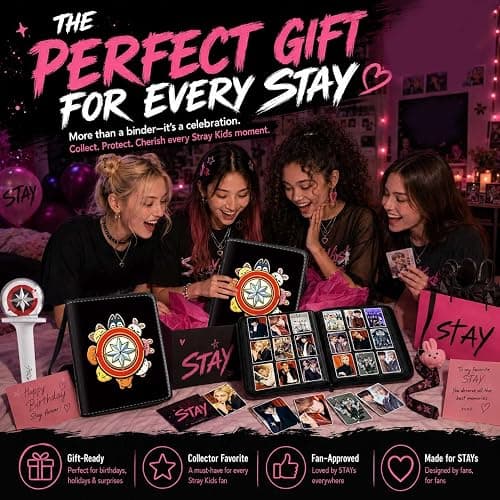 Stray Photocards Binder 1008 Pockets, Stray Fans Gifts & SKZOO Merch Collectors, 9-Pocket Portable Waterproof Display Kpop Photo Cards Collector Ablum Holder Book with 56 Removable Sleeves-Compass thumbnail 8